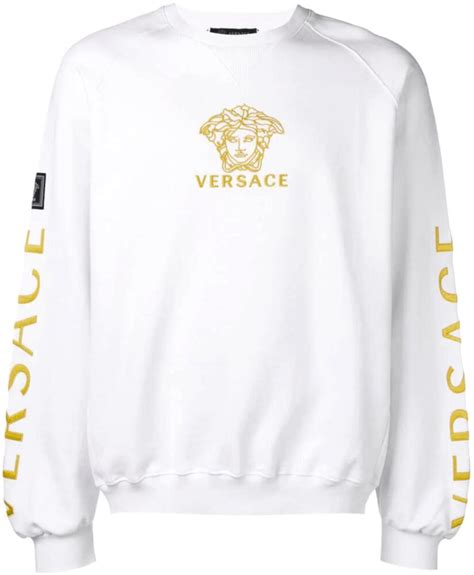 versace sweatshirt white and gold|versace nordstrom.